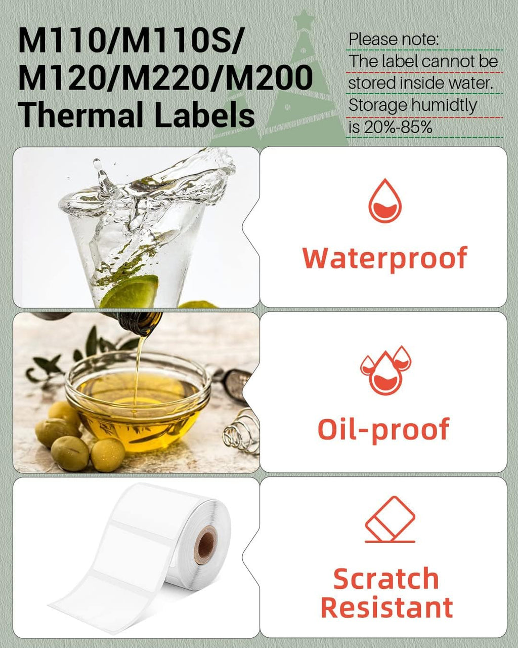Phomemo Labels 3 Rolls, 1.57"x1.18", for M110/M100/M220/M108, 960 PCS - Image 6