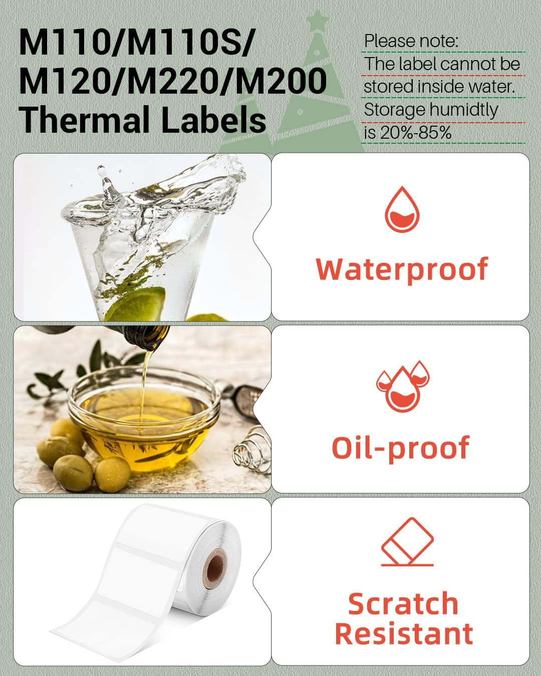 Phomemo Labels 3 Rolls, 1.57"x1.18", for M110/M100/M220/M108, 960 PCS - Image 6