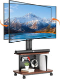 Mobile TV Cart on Wheels,Height Adjustable Rolling TV Stand for 32-85 inch TVs,with 5-Level Lift,35° Swivel,Portable Media Cart for Office,Outdoor by BEISHI