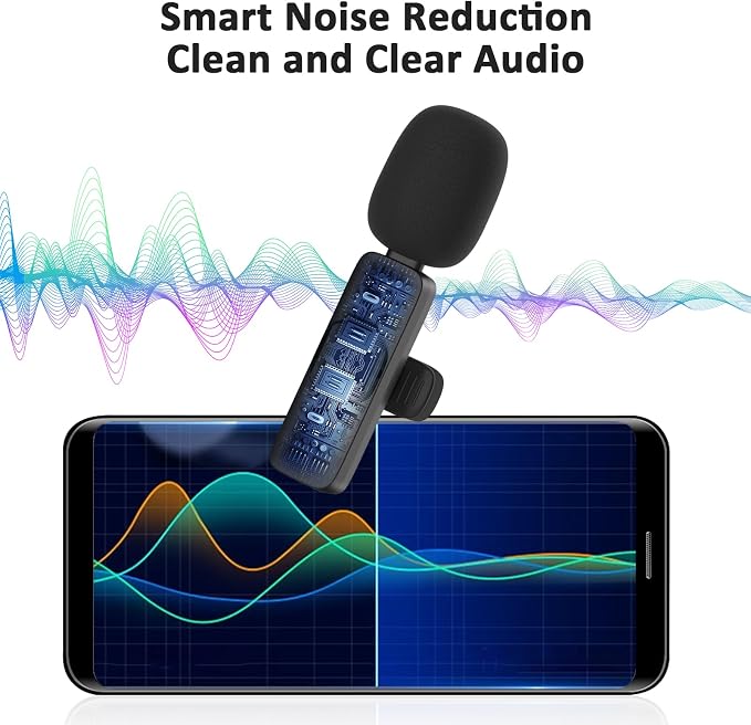 MAYBESTA Wireless Mini Microphone for iPhone 14 Below - Bluetooth Lapel Mic for Video Recording - Clip on Phone Microphones for YouTube Tiktok(Lightning / 2 mics) - Image 3