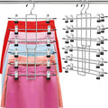 Pants Hangers with Clips,Space Saving Hanging Closet Organizer-6 Tiers Skirt Hangers with 360° Swivel Hook,Closet Organizer-Clothes Hangers- College Dorm Essentials Apartment Essentials-2 Pack by Lumigens