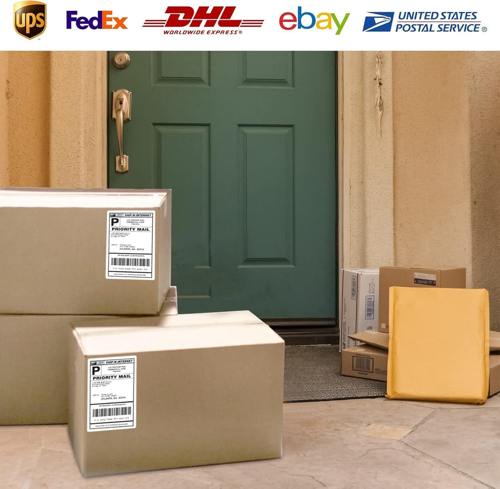 LabelMore 8.5'' x 5.5'' Half Sheet Self Adhesive Shipping Labels for Laser & Inkjet Printers - Rounded Corner - Shipping Labels 2 Per Sheet (20000 Labels) - Image 6