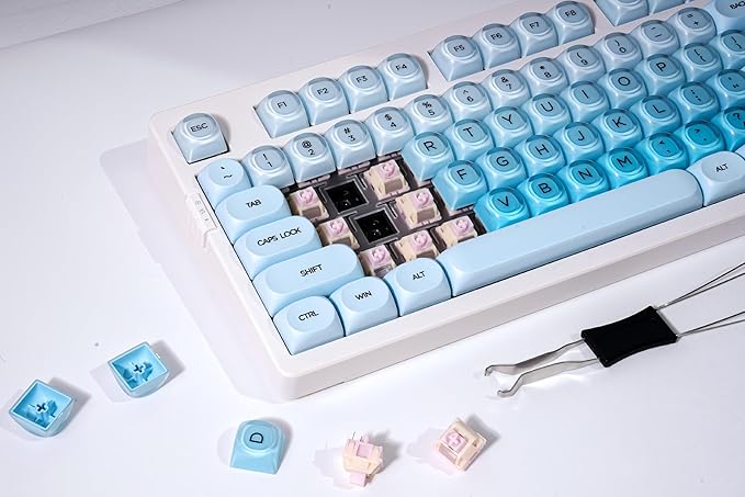 ZORNHER ZH980 Foundation Wireless Mechanical Keyboard,95% Blue Creamy Keyboard with Number Pad,Hot-Swappable Gaming Keyboard,Jelly Keycaps,Creamy Sounding Linear Switches,Hot-Swappable,Full Size - Image 5