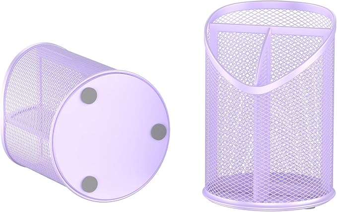 Delifox 2 Pack Pen Holder Mesh Round Pencil (Purple) - Image 3