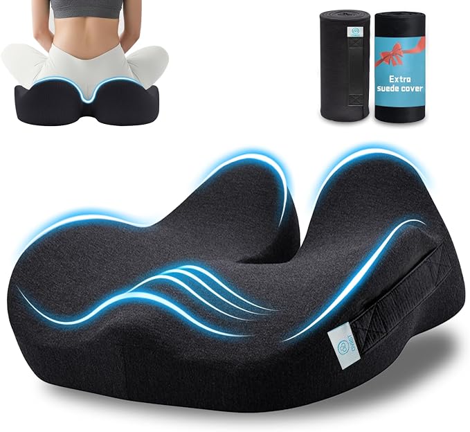 Seat Cushion,Ergonomic Chair Cushions for Sit Bone Tailbone Pain Relief,Sciatica & Back Support,Memory Foam Butt Pillow for Office,Car,Home,Gaming,Wheelchair by OVRST