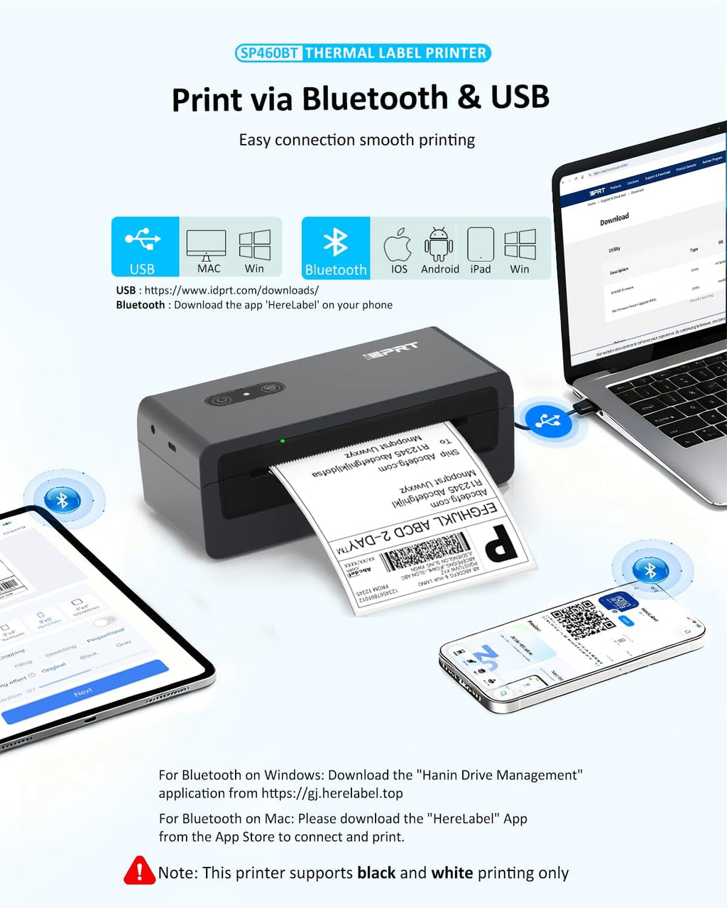 Bluetooth Thermal Shipping Label Printer, Wireless 4x6 Shipping Printer - Image 2