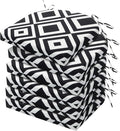 HARBOREST Outdoor Chair Cushions Set of 6, Water Resistant Patio Chair Cushions with Ties, Outdoor Seat Cushions for Patio Furniture, 17"x16"x2", Black/White Diamond by HARBOREST