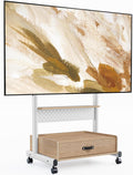 FITUEYES Rolling TV Stand on Wheels Lockable for 40-85 Inch TVs, White by FITUEYES