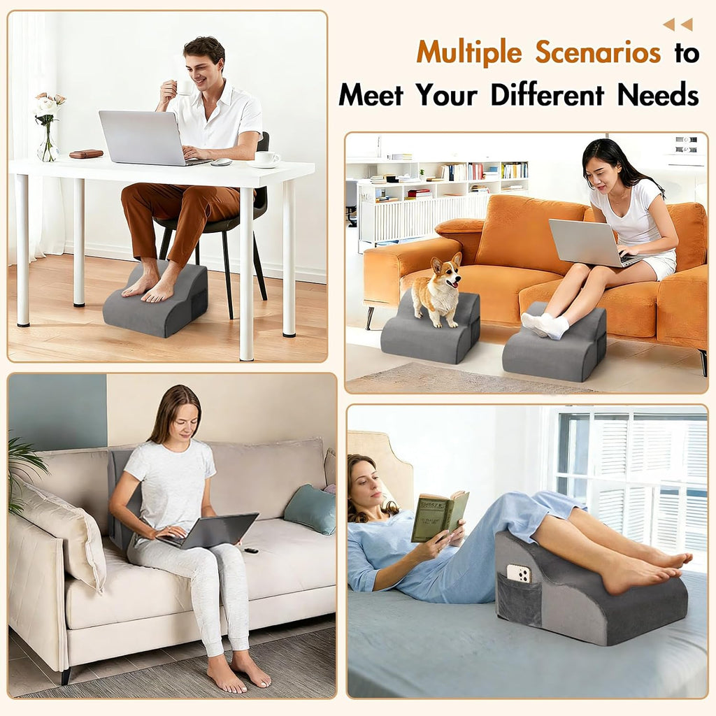 Foot Rest Under Desk,Ergonomic Foot Rest Office Comfort Foot Stool at Work - Image 7
