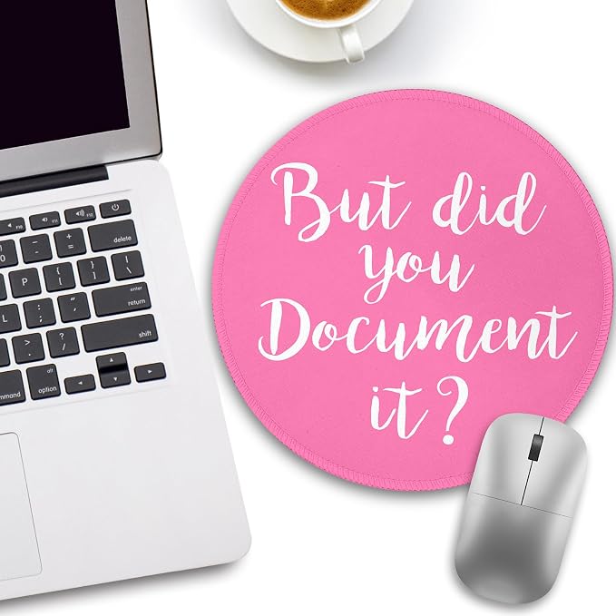 Funny Small Mouse Pad, But Did You Document It, Cute Mousepad | Mini Travel Wireless Mice Pad for Computer, Office Accessories, Coworker Gifts, 8.6 x 8.6 inch - Image 2