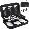 Lacdo Hard Travel Electronic Organizer Case for MacBook Power Adapter Charger, Cables, Apple Pencil, Mouse, Power Bank, USB Flash Disk,SD Card Small Protective Portable Accessories & 3 Cable Tie,Black by Lacdo