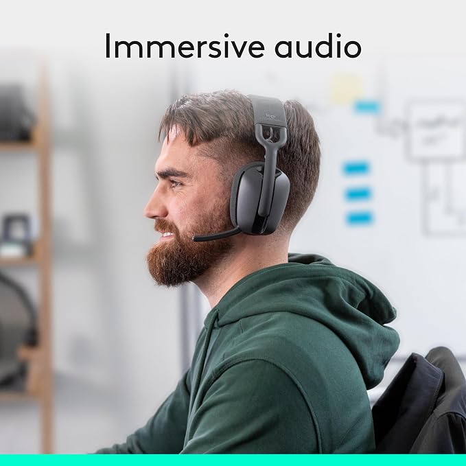 Logitech Zone Vibe 100 Lightweight Wireless Over Ear Headphones - Graphite | Lightweight, over-ear, multipoint Bluetooth, works with Teams, Google Meet, Zoom, PC/Mac, microphone - Image 4
