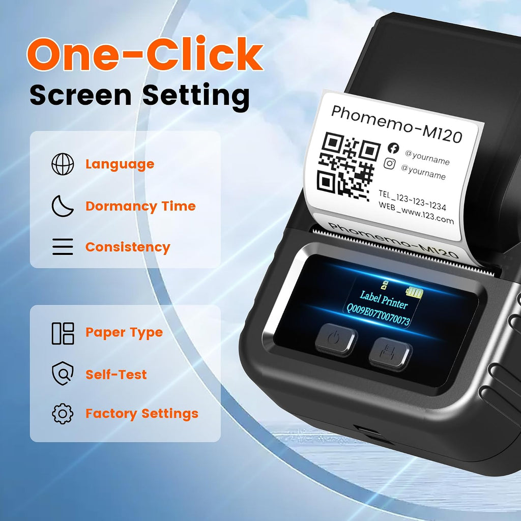 Phomemo M120 Bluetooth Label Maker, Thermal Barcode Printer with App - Image 4