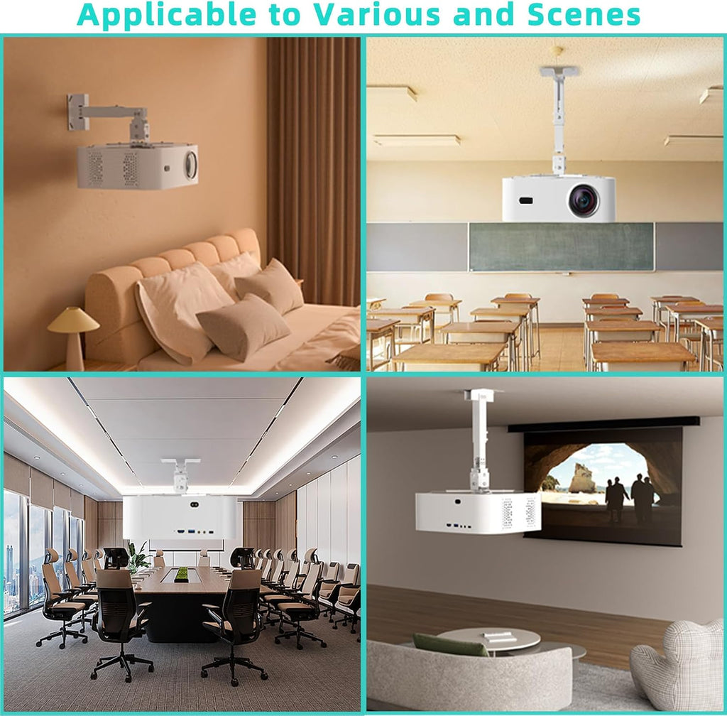 Wall/Ceiling Projector Mount with Extension Pole, Universal 3-in-1 Bracket - Image 7