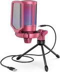 FIFINE AmpliGame A6VR USB Gaming Microphone Condenser RGB Mic for Streaming | RGB Indicator, Gain Control, Quick Mute, Tripod Stand, Pop Filter, Shock Mount, for PC/PS5 Discord Twitch Podcasts YouTube by FIFINE