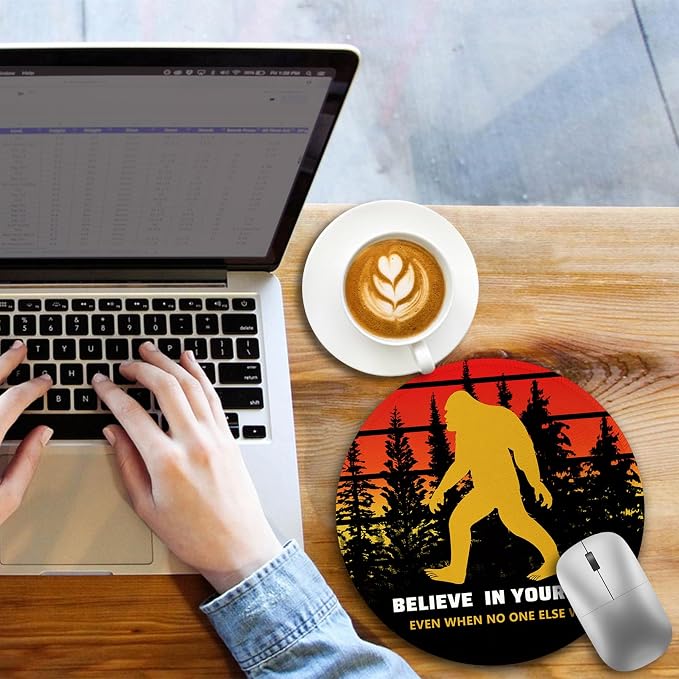 Funny Fun Work Mouse Pad, Small Round Mousepad for Desk, Laptop | Mini Travel Wireless Mice Pad for Computer, Office Accessories, Coworker Gifts, 8.6 x 8.6 inch - Image 3