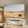 Easel Rolling TV Stand on Wheels for 50-100 Inch TVs with 2-Tier Shelves by sythdio