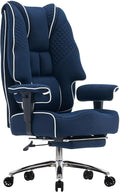 EXCEBET Big and Tall Executive Office Chair 400lbs Wide Seat, Mesh Grey | Retractable footrest, 135° recline, Lumbar support, Ergonomic high back, Breathable mesh, Thick cushion, Padded armrests by EXCEBETOFFICECHAIR