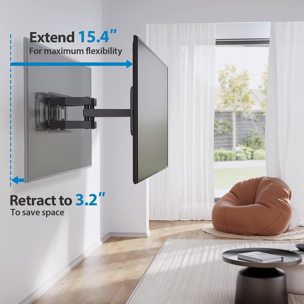 Pipishell Full-Motion TV Wall Mount for Most 37–84 Inch TVs up to 100 lbs, Wall Mount TV Bracket with Dual Articulating Arms, Extension, Swivel, Tilt, Fits 16" Wood Studs, 600 x 400mm Max VESA, PILF8 - Image 4