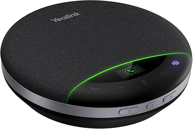 Yealink Bluetooth Speakerphone SP96 Support Daisy-Chain 26H Talk Time Teams Certified 65mm Conference Speaker and 6 Microphones Smart AI Noise-Canceling 5m Voice Pickup Radius 1.2m USB C/A 400g by RedefineYourWorkplace
