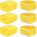 20W Fast Charger for iPhone 17/16/15 with 6FT Cable [3-Pack] - Yellow | USB-C Wall Charger & C-to-C Cable, Compatible with iPhone 17/16/15 Series, USB-C iPad Pro/Air/Mini & More by CXX