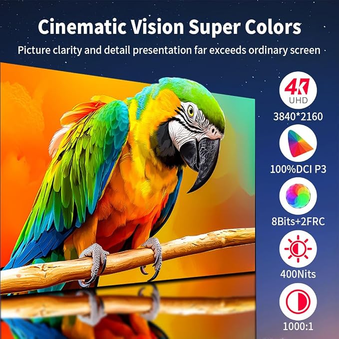 17.3" 4K Portable Monitor Touchscreen, 120Hz UHD Gaming Display 3840x2160 with MPP Stylus Support, 100% DCI-P3, HDMI 2.1 USB-C, VESA External Screen for Laptop Console PC - Image 4