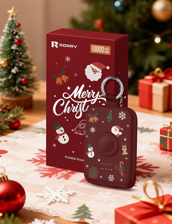 RORRY CharmGo Portable Charger, 10000mAh 20W Fast Charging Power Bank | Built-in Cables, Travel Keychain Battery Pack Essentions for Apple Watch 1~11 Series/Ultra/SE & iPhone Air/17/16/15/14/13/12 - Image 6
