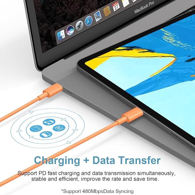 iPhone Charger Fast Charging 10FT iPhones 17 16 15 Charger 3 Pack | Type C Chargers USB C Charger Compatible with iPhone Air 17/17 Plus/17 Pro/17 Pro Max/16/16 Plus/16 Pro/16 Pro Max/15（Orange) - Image 3