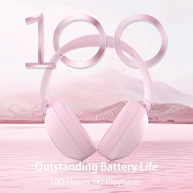 Active Noise Cancelling Headphones, 100H Playtime Headphone Wireless Bluetooth, Bluetooth Headphone with Microphone, Over Ear Wireless Headphones with Deep Bass,Fast Charging for Travel - Image 3