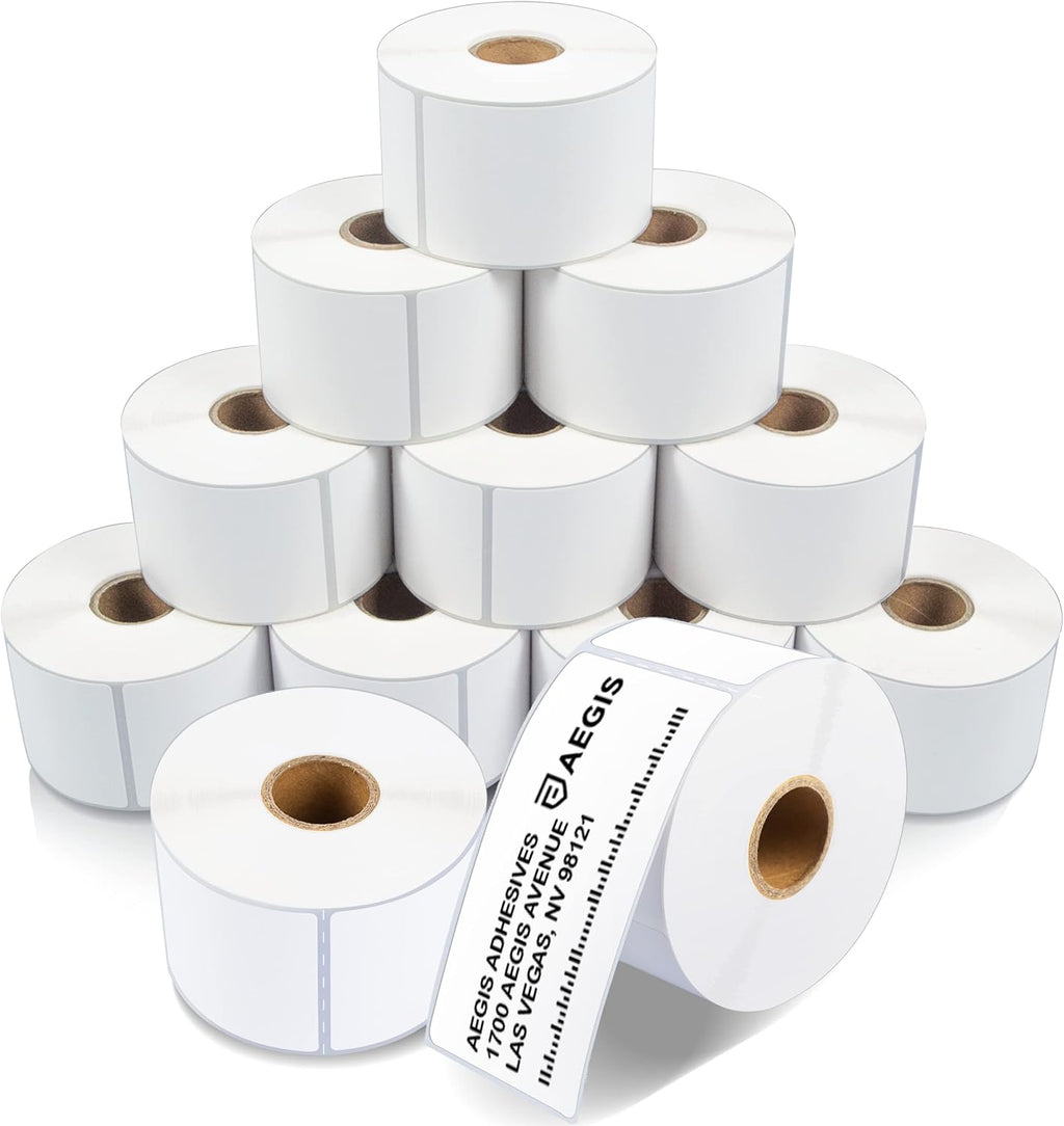 2" X 4" Direct Thermal Printer Labels (4200 Count, 12 Rolls) by Aegis Adhesives