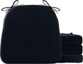 Battilo Chair Cushions for Dining Chairs with Ties, Kitchen Chair Pad with Non-Slip Backing and Removable Cover, Indoor/Outdoor Dining Seat Cushion, 16"x16"x2", Set of 4, Black by BATTILOHOME
