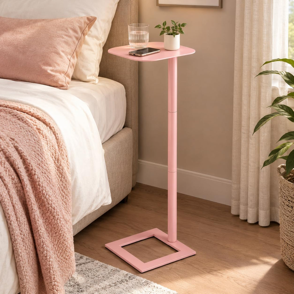 Modern Stable C Table End Table, 23.4" Tall, Medium, Pink - Image 4
