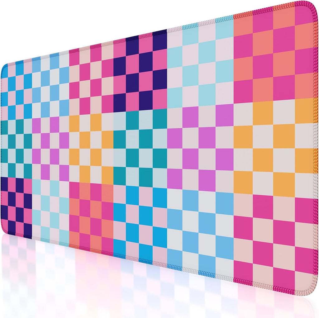 iCasso Desk Matt for Desktop, Cute Desk Pad Mat, Colour Checkered by iCasso