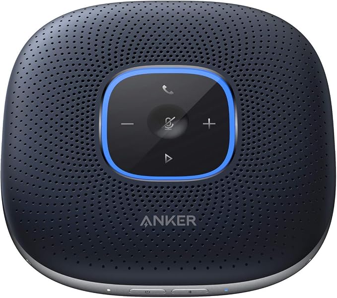 Anker PowerConf Speakerphone, Zoom Certified Conference Speaker with 6 Mics | 360° Enhanced Voice Pickup, 24H Call Time, Bluetooth 5.3, USB C, Compatible with Leading Platforms for Personal Workspaces by Unknown