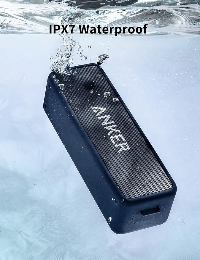 Anker soundcore 2 Portable Bluetooth Speaker, Stereo Sound, IPX7 | BassUp, 24H Playtime, Bluetooth 6, Wireless Speaker for Home, Outdoors, Travel - Navy Blue - Image 5