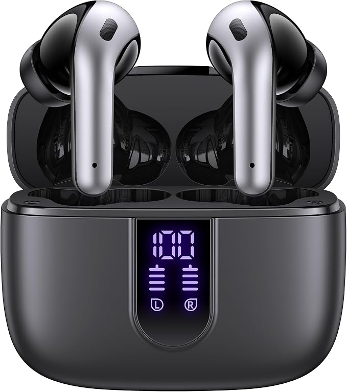 TAGRY Bluetooth Headphones True Wireless Earbuds 60H Playback LED Power Display Earphones with Wireless Charging Case IPX5 Waterproof in-Ear Ear buds with Mic for TV Smart Phone Laptop Computer Sports - Image 9