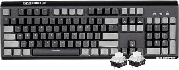 Hexgears GK735 Wired Full Size Mechanical Keyboard, Aluminum Housing Built for Gamers w/Kailh Box White Switch, White Backlit + Surrounded by RGB Light Strip, 104 Keys Gaming Keyboard for PC/Mac by HEXGEARS