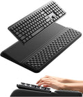 Vaydeer Wrist Rest with Keyboard Stand, Computer Wrist Support Pad, Ergonomic Keyboard Riser Holder Lifter Tray with Wrist Pad, Soft Memory Foam Desk Cushion, Palm Hand Typing for Office Home School by Vaydeer