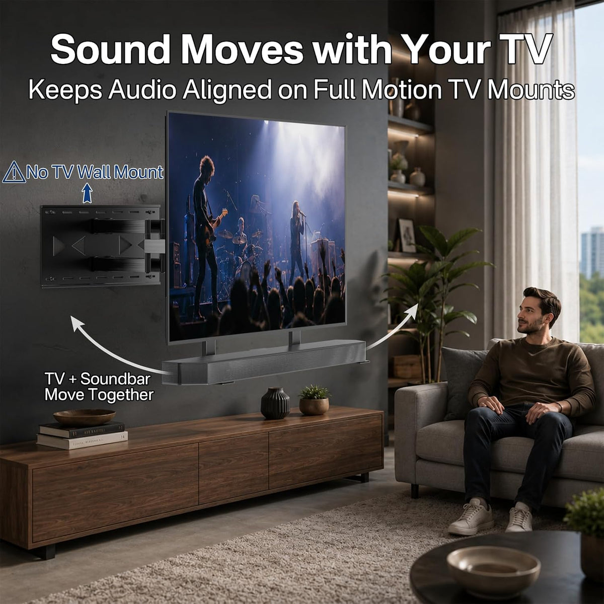 Soundbar TV Mount for Samsung, LG, Sony&Vizio Soundbar for 200mm-600mm VESA - Image 5