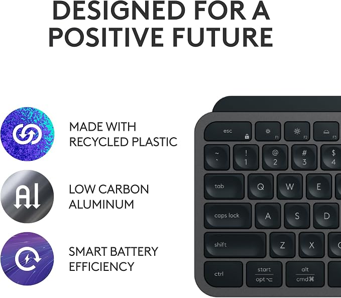 Logitech MX Keys S Combo Performance Wireless Keyboard and Mouse - Graphite | Includes palm rest, customizable illumination, fast scrolling, Bluetooth, USB C, Windows, Mac, Linux, Chrome compatible - Image 10
