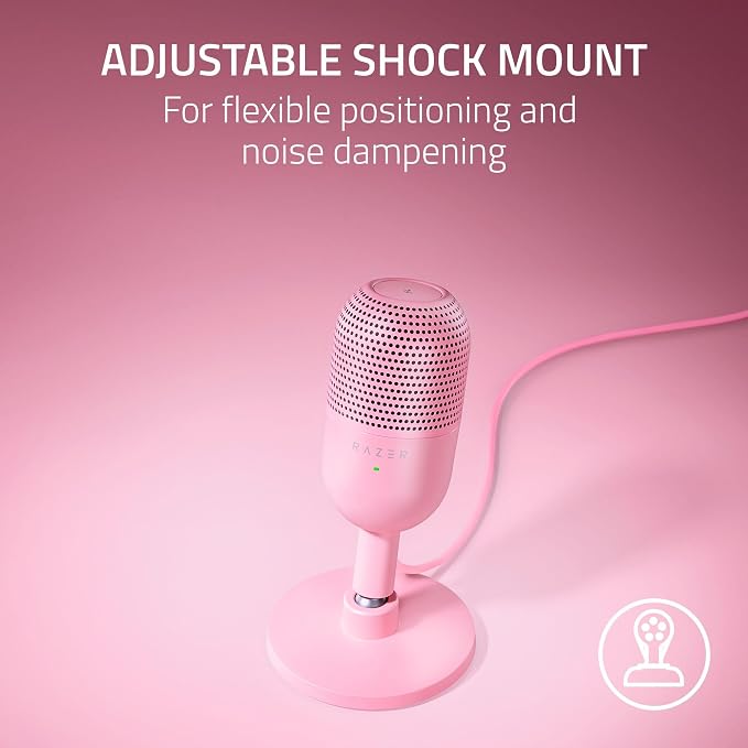 Razer Seiren V3 Mini USB Microphone, Supercardioid Condenser Mic, Pink | Tap-to-Mute Sensor with LED Indicator, Shock Absorber, Ultra Compact, Works with OBS, Discord, Zoom, Teams - Image 5