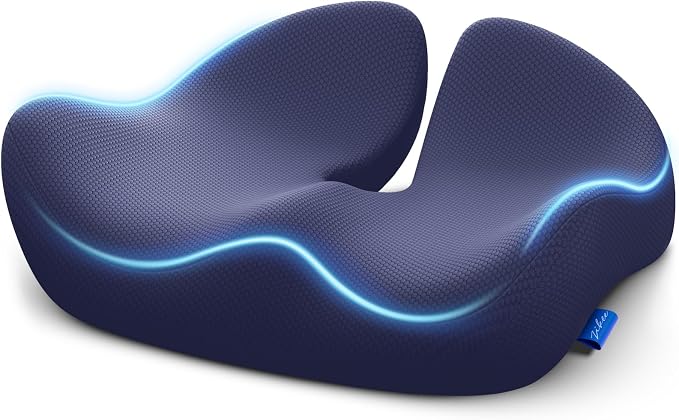 Contoured Ergonomic Seat Cushion for Effective Pain Relief, Non-Slip | Office Chair Cushion for Sciatica, Back, Tailbone Pain Relief, High-Density Memory Foam Car Seat Cushion for Sitting Comfort by ZIKEE