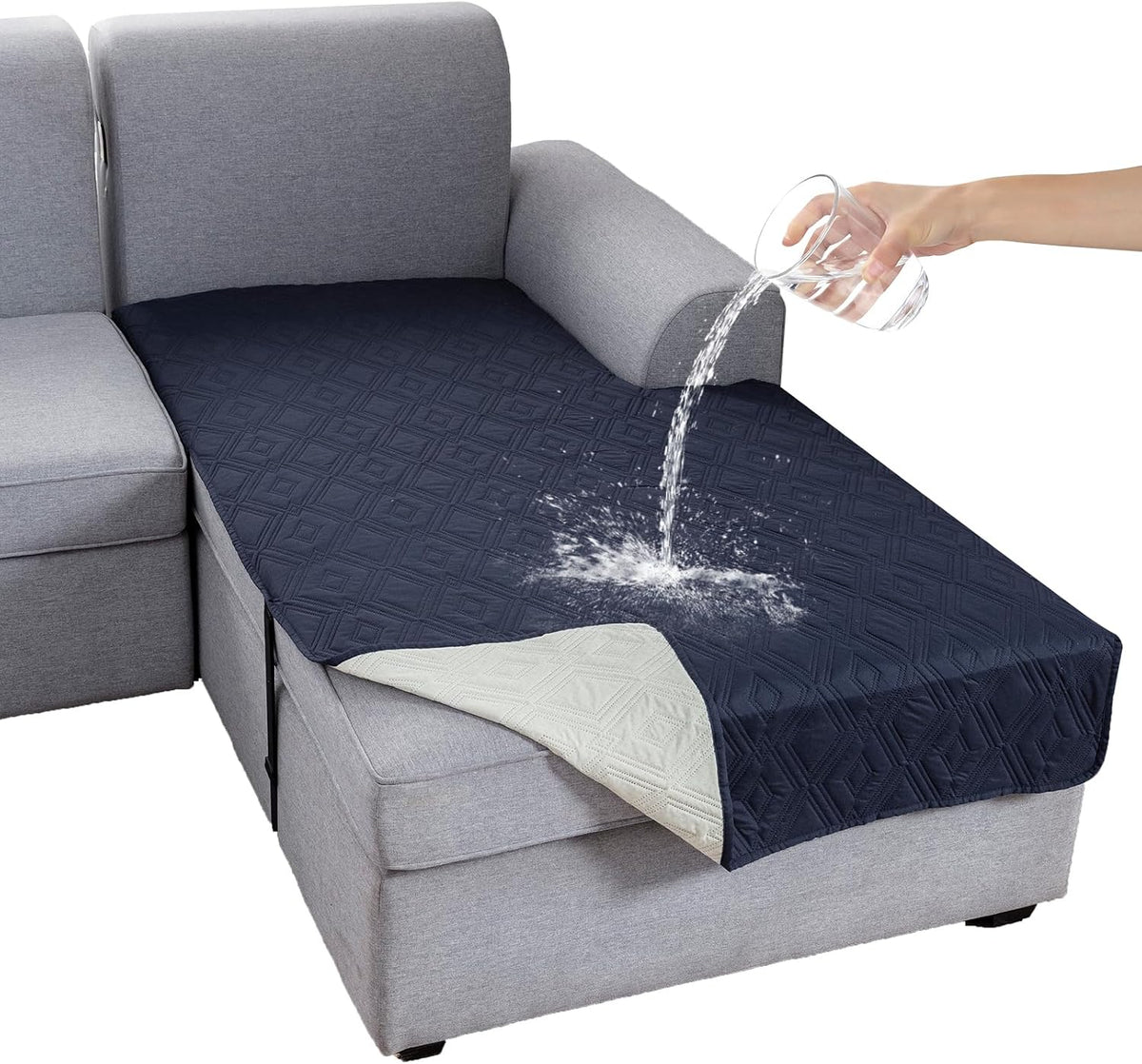 Waterproof Sectional Couch Cover for Dogs, L Shape Chaise Protector by Genina