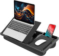 Laptop Lap Desk with Cushion - 9 Adjustable Angles, Fits Up to 15.6 inch Laptops, Built-in Mouse Pad, Phone and Pen Slots. Portable Writing Board for Bed, Sofa, and Work Table by FICARTS