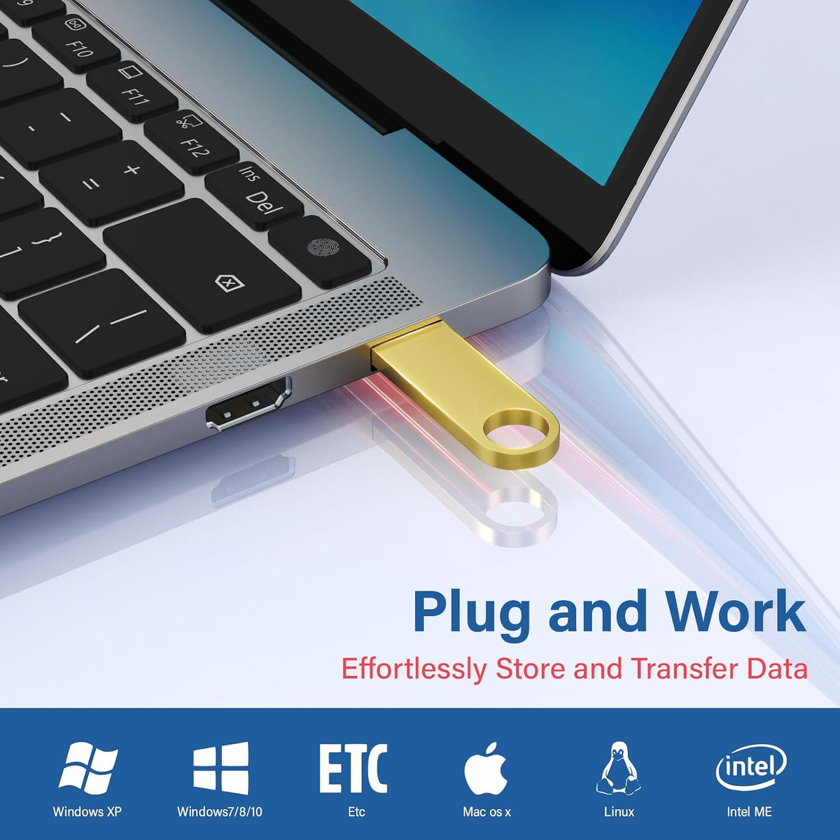 2GB USB Flash Drive 2 Pack, Wooolken Sleek Metal USB 2.0 Thumb Drive - Image 2