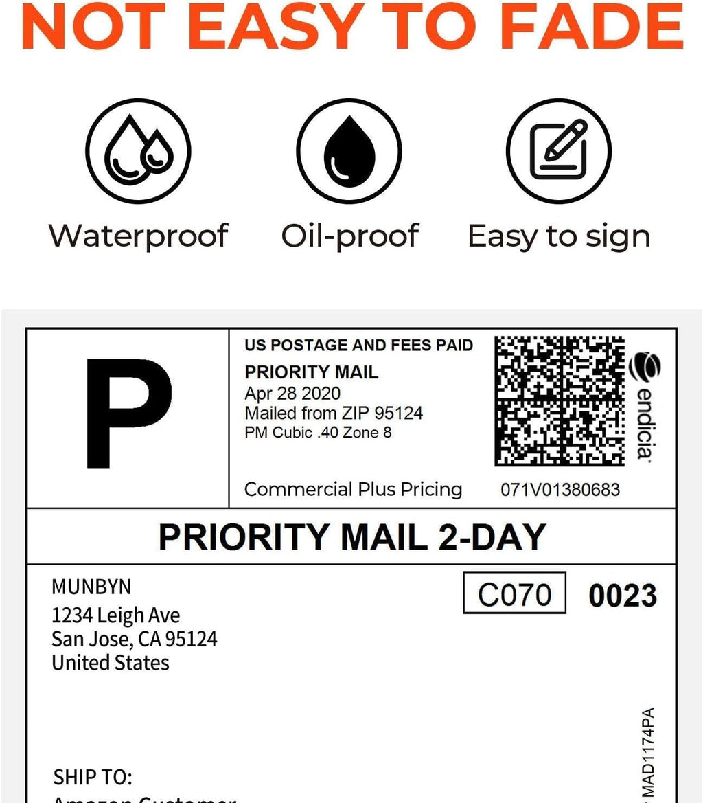MUNBYN Thermal Direct Shipping Label (Pack of 500 4x6 Per Fanfold Labels) - Commercial Grade - Image 2