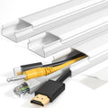 Yecaye TV Cord Hider, 42in Cord Cover Wall Mounted, W1.18in H0.6in, White | Large Cable Hider, Wire Covers for 4 Cords, Cable Raceway Wire Hiders for TV on Wall, Cable Cover Cord Concealer by Yecaye