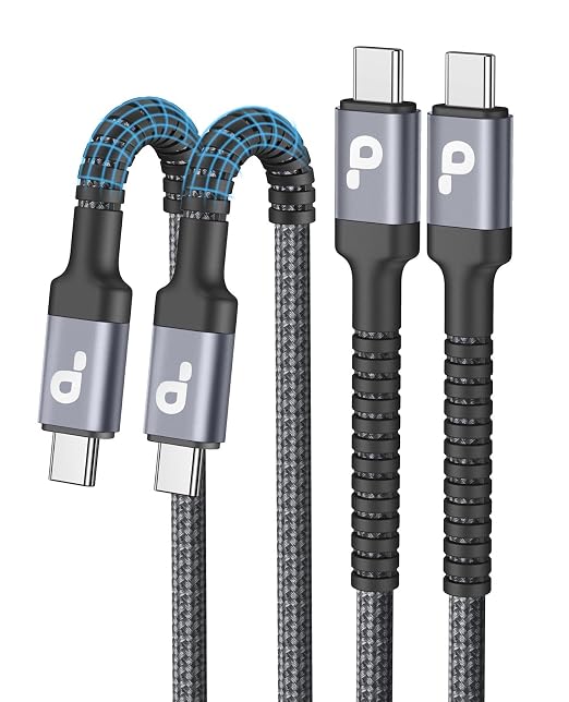 USB C to USB C Cable 10FT, USB C Cable Fast Charging Type C Charger Cable | 2Pack Long Nylon Braided USBC Charger Cord Compatible with iPhone 17/16/15/Plus/Pro Max/Samsung Galaxy S26 S23 and More by PRAKIE