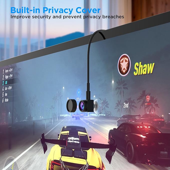 1080P Center Screen Webcam with Auto Focus, Middle Screen Camera with Noise Reducing Mic, Plug & Play Center Cam for Zoom/Teams/Mac/PC, Ideal for Video Conferencing & Remote Work - Image 7