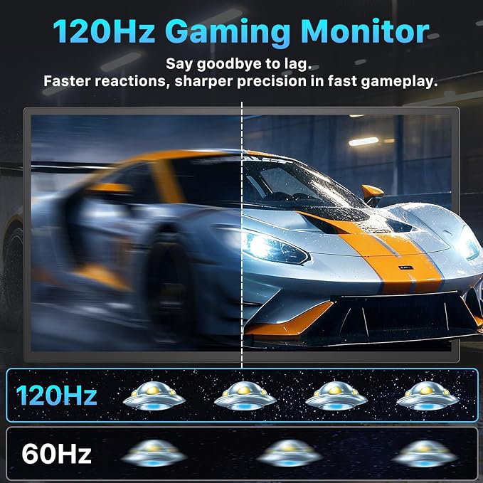 Upperizon Portable Monitor 21.5 inch FHD 110% sRGB 120Hz IPS HDR HDMI USB-C Travel Monitor for Laptop MacBook PC Surface PS5 Xbox, Large External Display with Kickstand & Speakers, VESA Compatible - Image 4